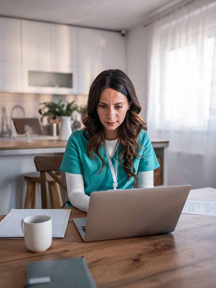 Nurse working from home