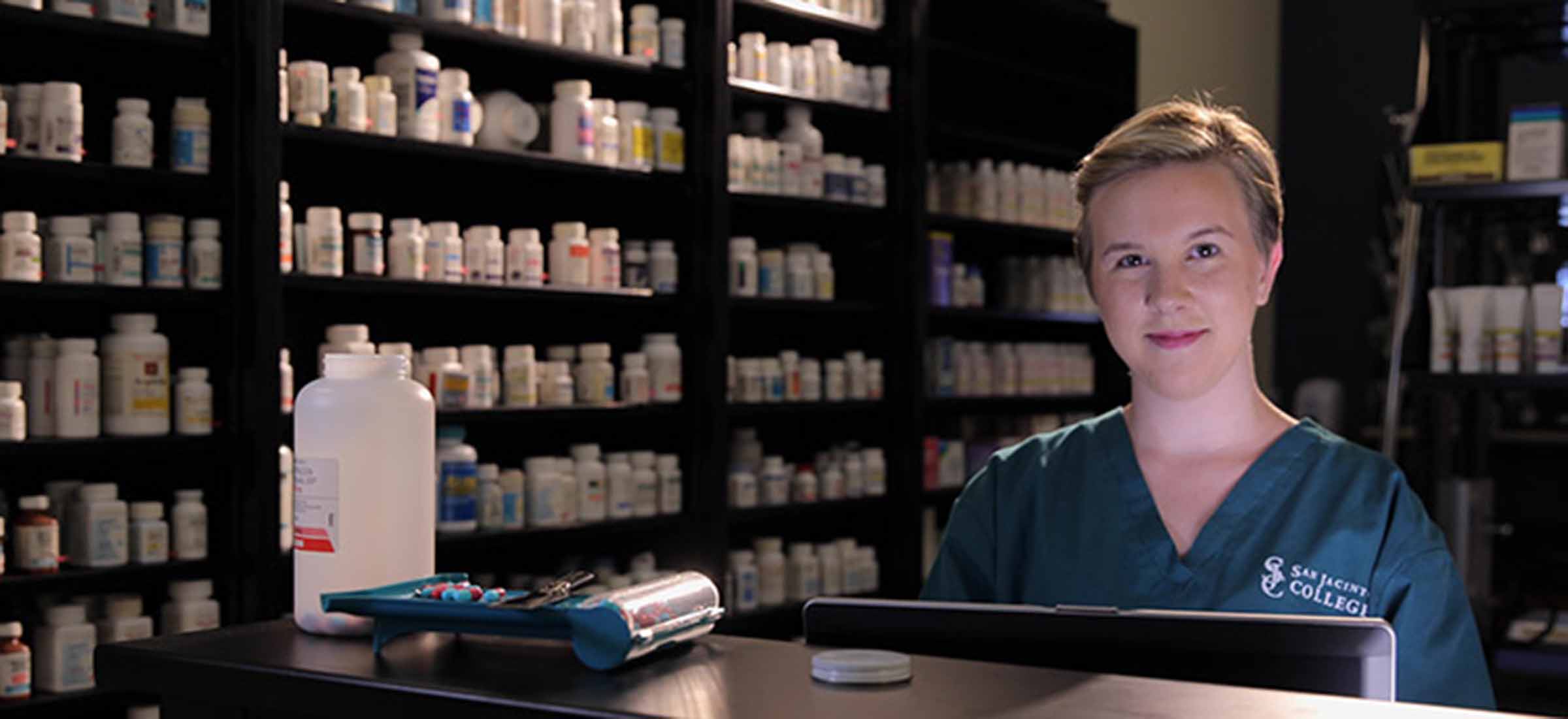 Pharmacy Technician student with syringe