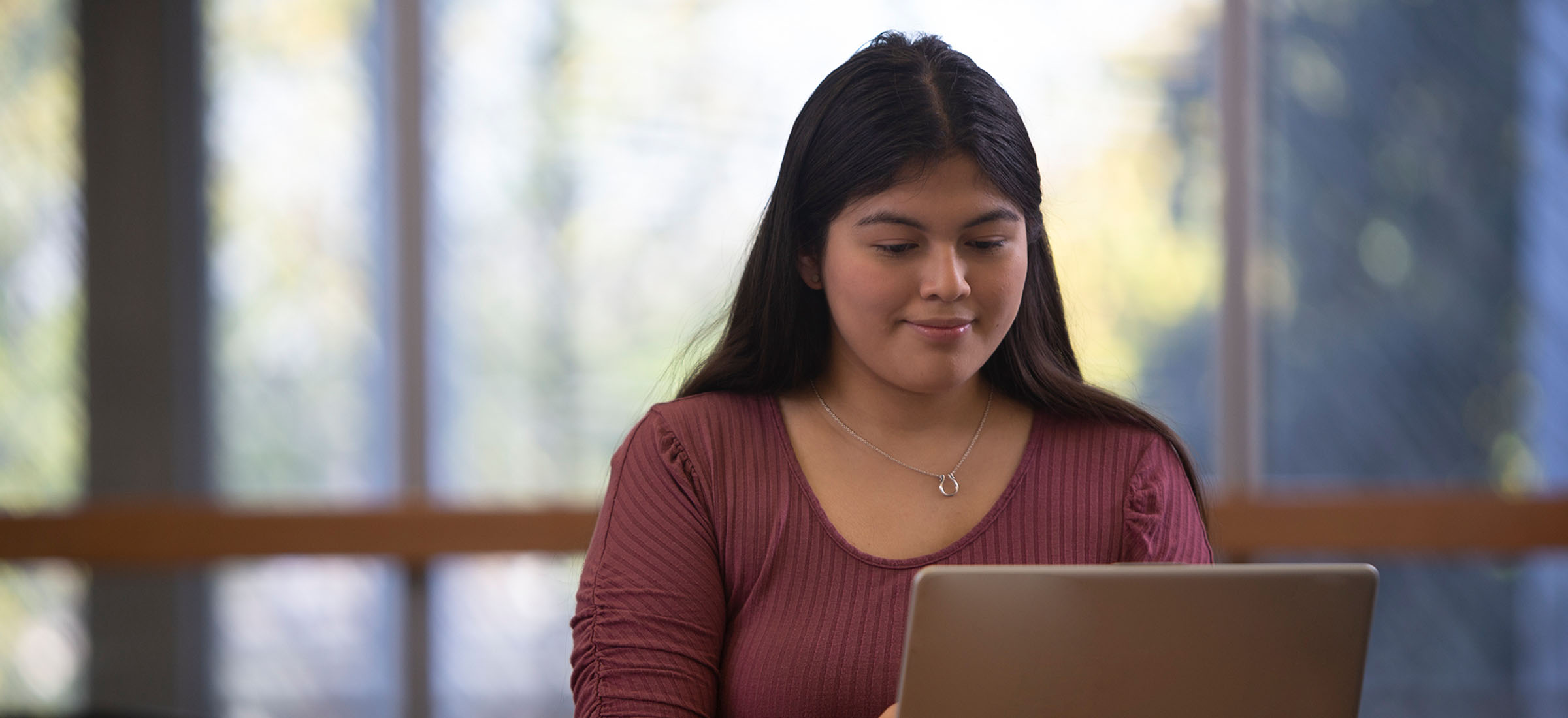 San Jacinto College Student Studying on Laptop Computer